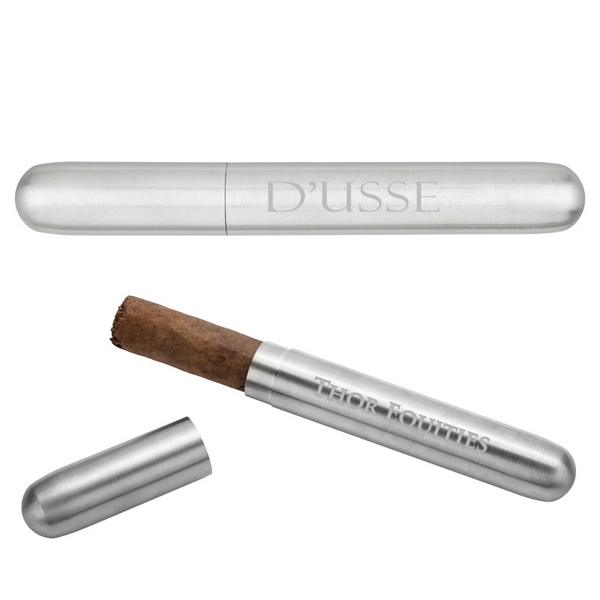 NST67878 Robusto Stainless Steel Cigar Tube Wit...